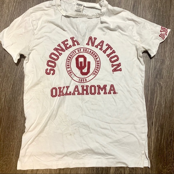 PINK Victoria's Secret Tops - VS PINK OU Oklahoma Sooners Tee XS